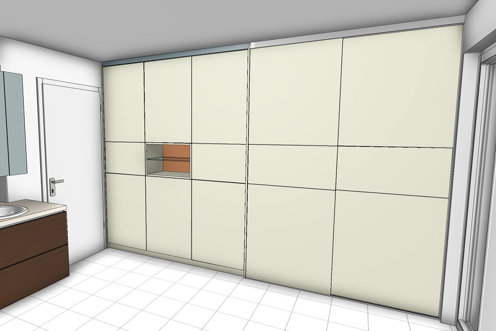 Maßgefertigter Einbauschrank, geplant per CAD